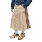 Pleated Track Skirt - Poly Smooth Ivory - LIKELIHOOD