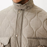 Quilted Pocket Jacket Light Grey - LIKELIHOOD