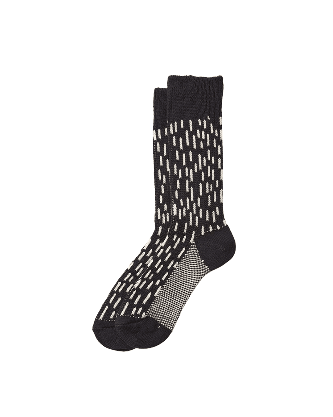 Rain Drop Crew Socks Black/Ivory - LIKELIHOOD