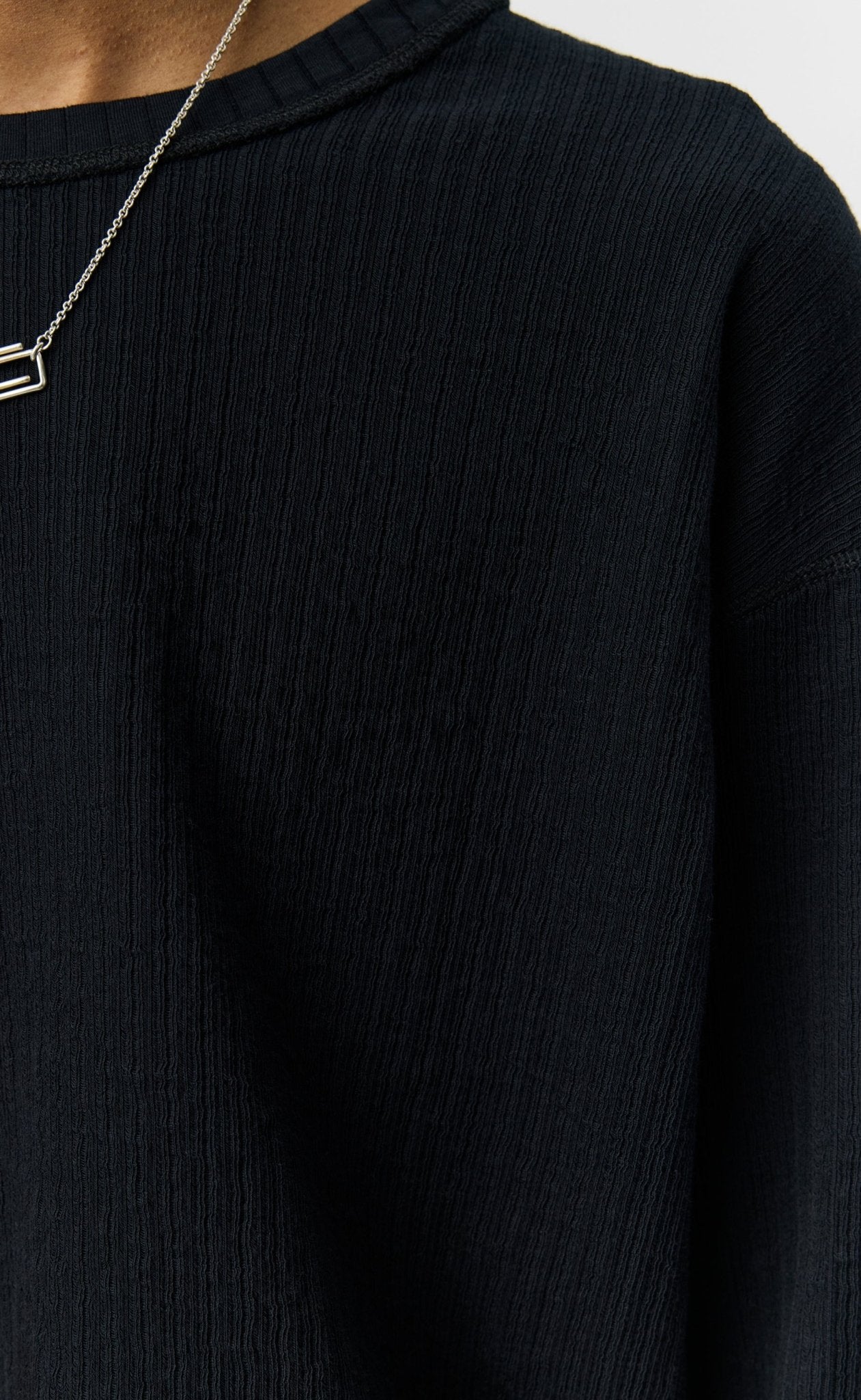 Reverse Rib Sweater Black - LIKELIHOOD