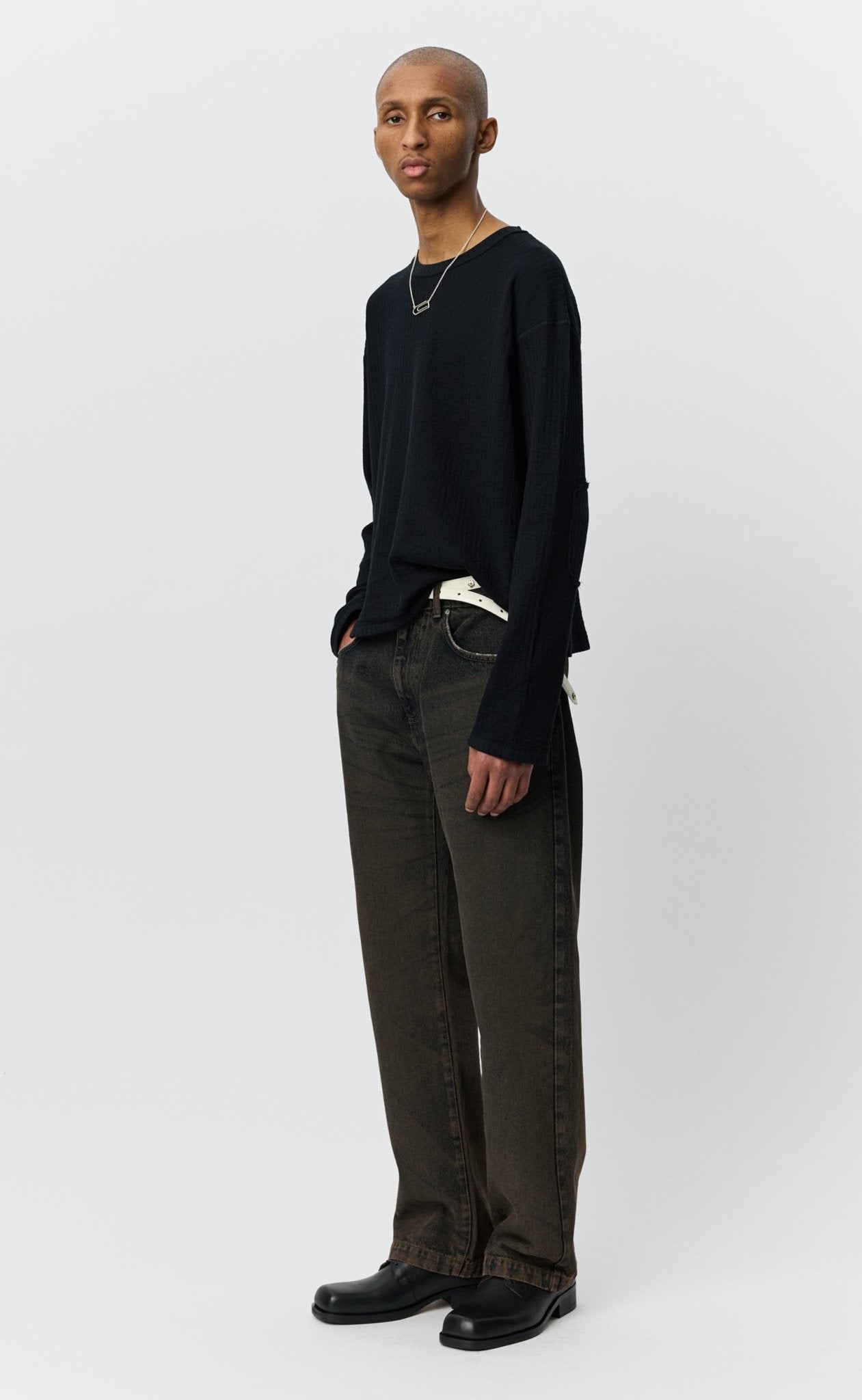Reverse Rib Sweater Black - LIKELIHOOD