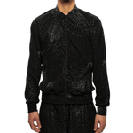 Rib Collar Track Jacket - Pile Jacquard / Spider Web Black - LIKELIHOOD