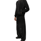 Rib Collar Track Jacket - Pile Jacquard / Spider Web Black - LIKELIHOOD