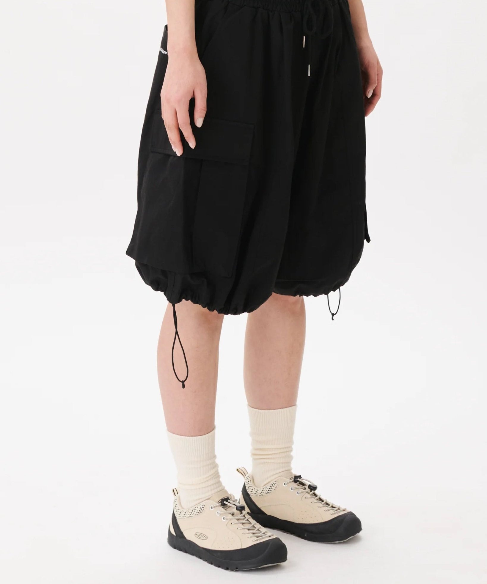 Ripstop Balloon Cargo Shorts Black - LIKELIHOOD