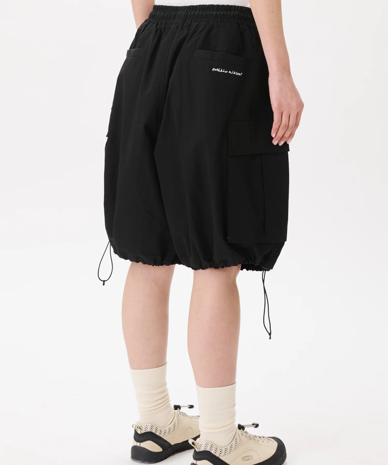 Ripstop Balloon Cargo Shorts Black - LIKELIHOOD