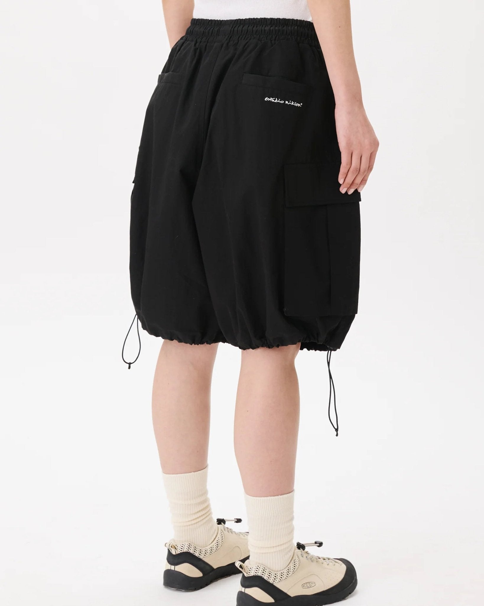Ripstop Balloon Cargo Shorts Black - LIKELIHOOD