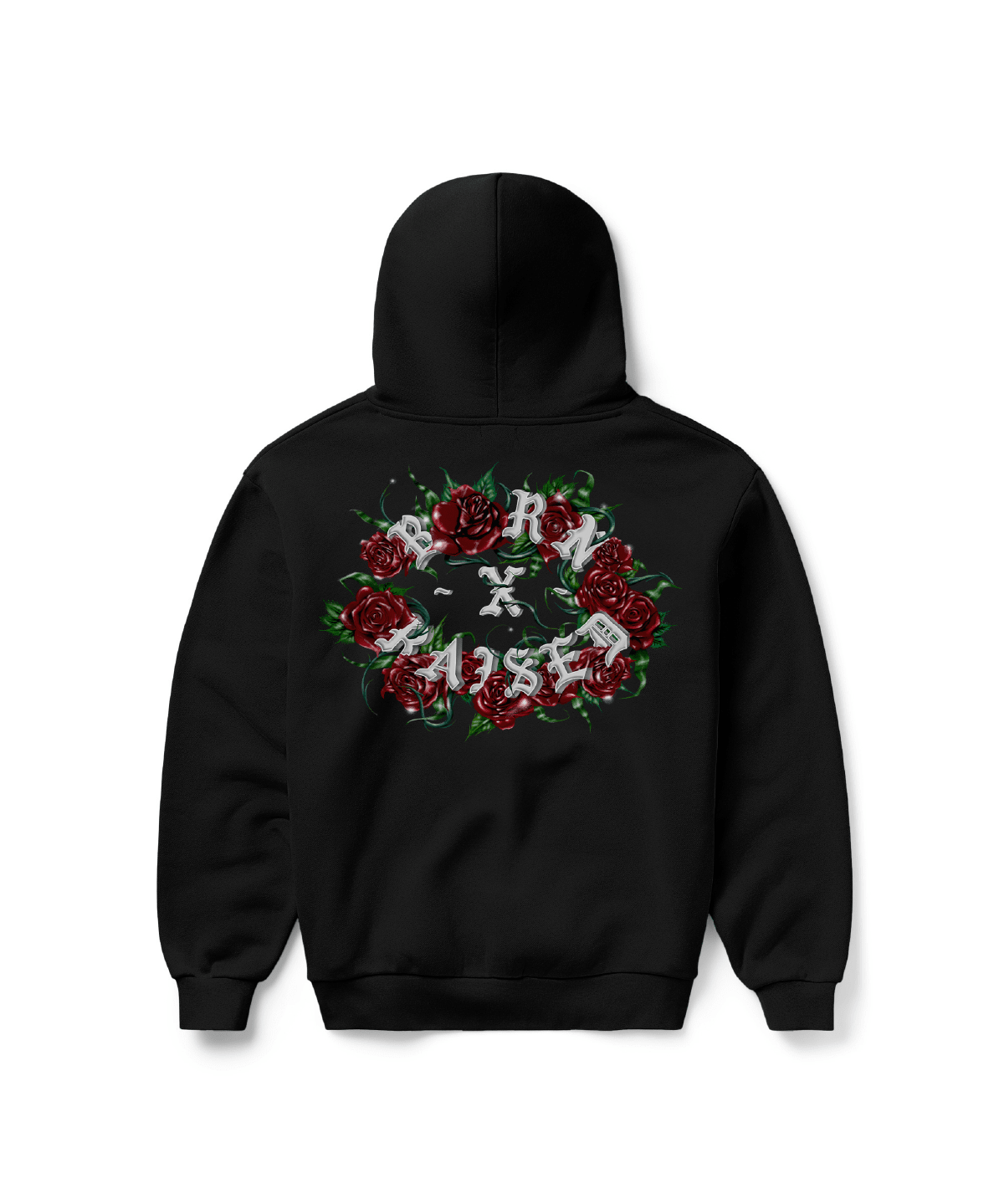 Roses Rocker Hoodie Black - LIKELIHOOD