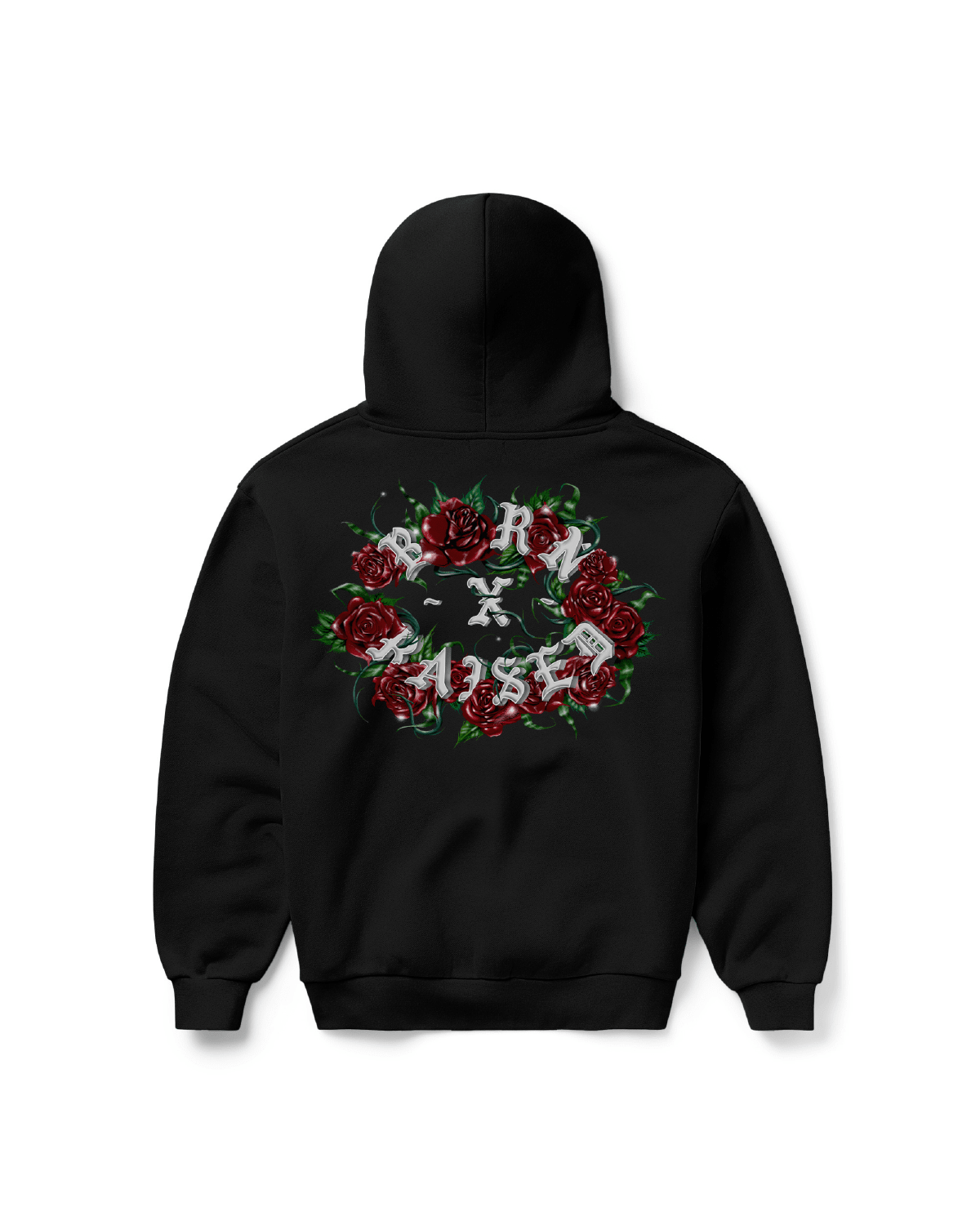 Roses Rocker Hoodie Black - LIKELIHOOD