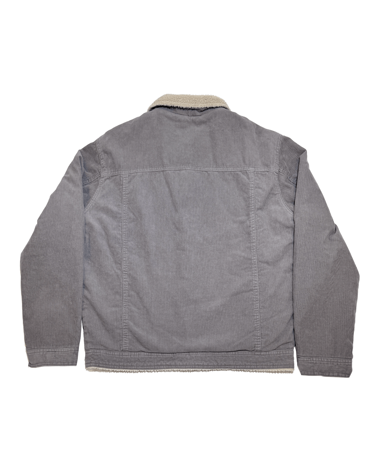Sherpa Lined Corduroy Trucker Jacket Grey - LIKELIHOOD