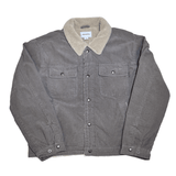 Sherpa Lined Corduroy Trucker Jacket Grey - LIKELIHOOD