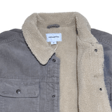 Sherpa Lined Corduroy Trucker Jacket Grey - LIKELIHOOD