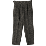 Side Tab Tucked Trouser - Leopard Jacquard Charcoal - LIKELIHOOD