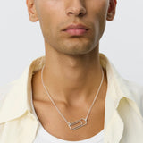 Clip Necklace Brushed Silver