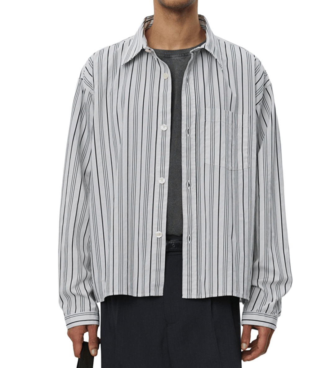 Snooze Shirt Grey Raised Stripe - LIKELIHOOD