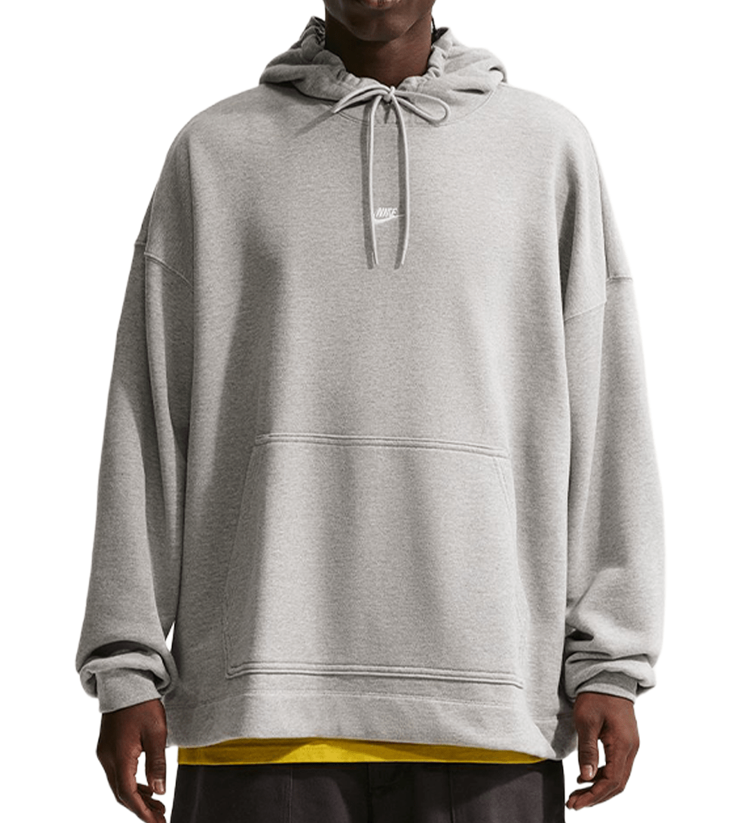 Sportswear Club Oversized French Terry Pullover Hoodie Dark Grey Heather - LIKELIHOOD