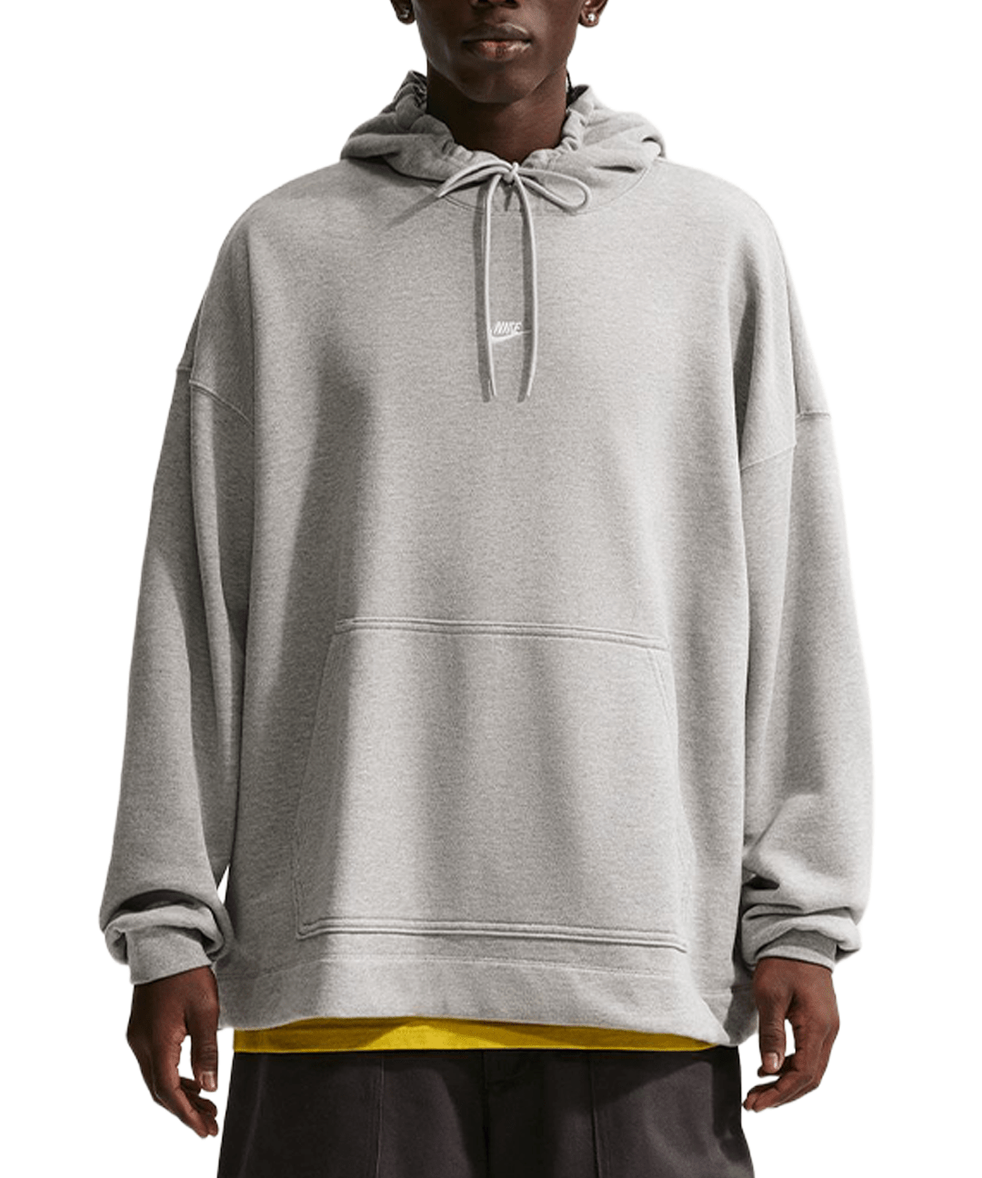 Sportswear Club Oversized French Terry Pullover Hoodie Dark Grey Heather - LIKELIHOOD