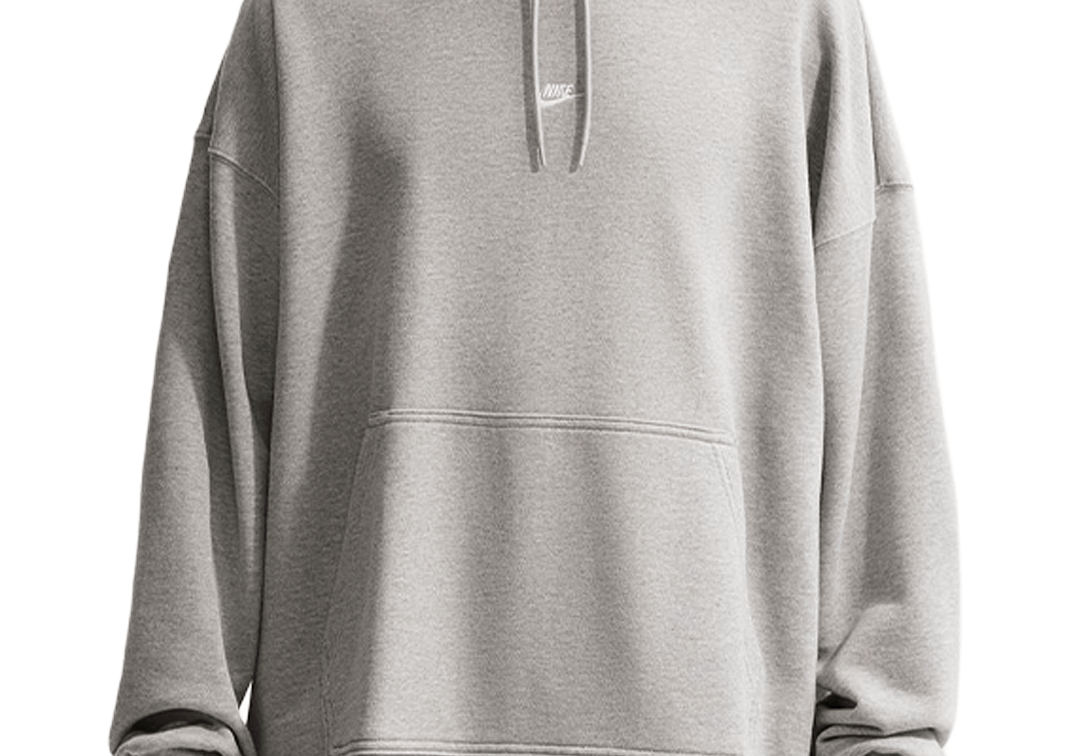 Sportswear Club Oversized French Terry Pullover Hoodie Dark Grey Heather - LIKELIHOOD