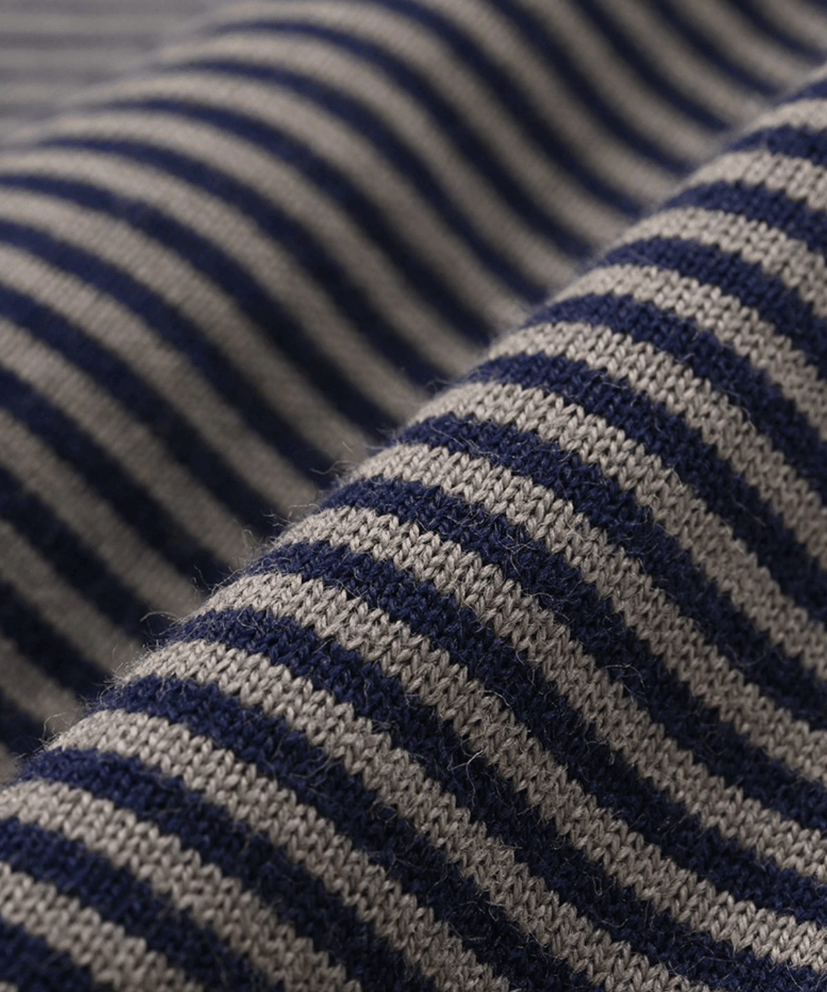S/S Crew Neck Tee - Cotton Stripe Jersey Navy/Beige - LIKELIHOOD
