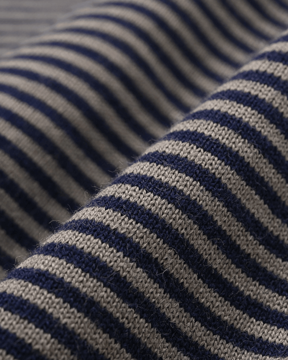 S/S Crew Neck Tee - Cotton Stripe Jersey Navy/Beige - LIKELIHOOD
