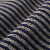 S/S Crew Neck Tee - Cotton Stripe Jersey Navy/Beige - LIKELIHOOD