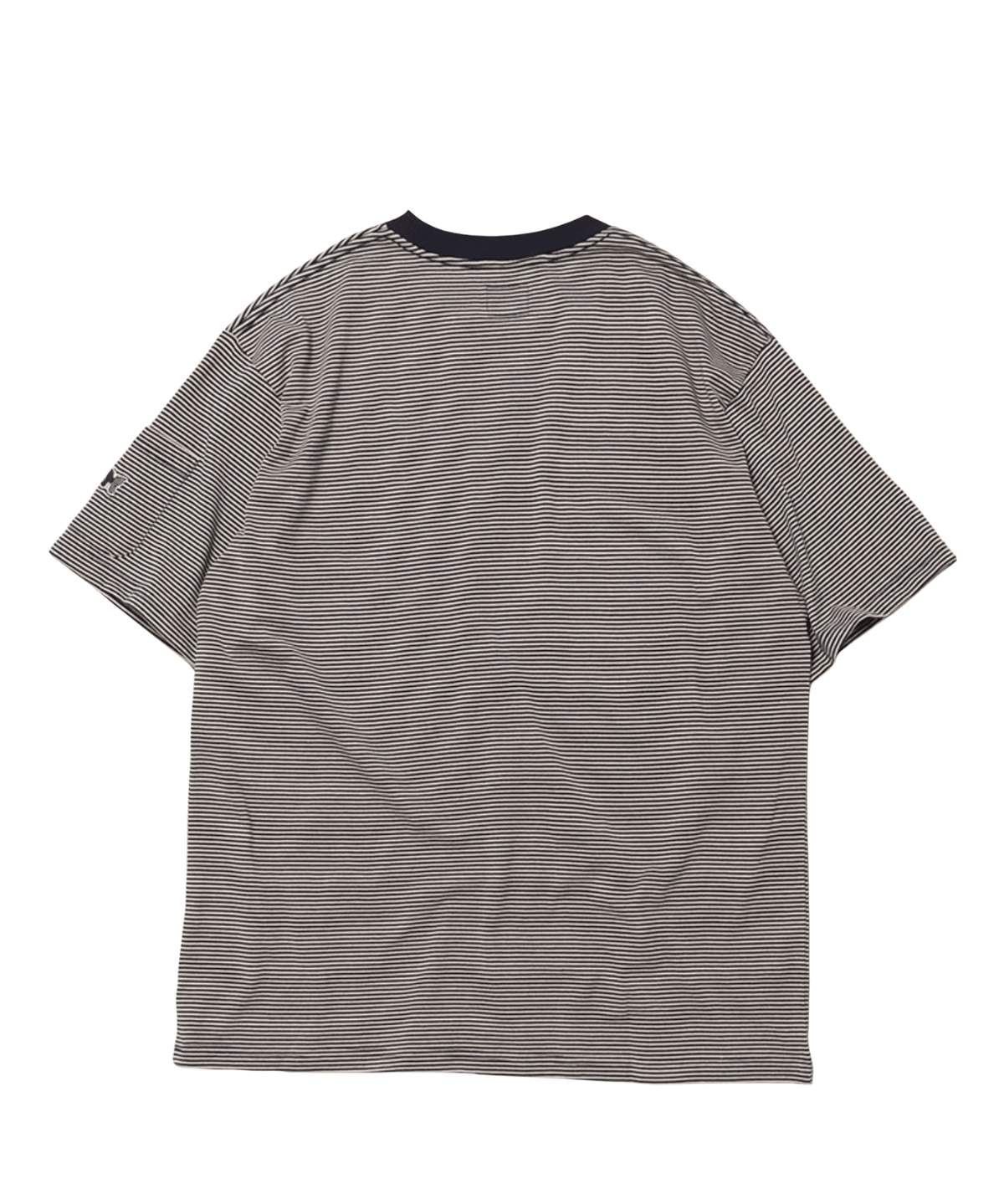 S/S Crew Neck Tee - Cotton Stripe Jersey Navy/Beige - LIKELIHOOD