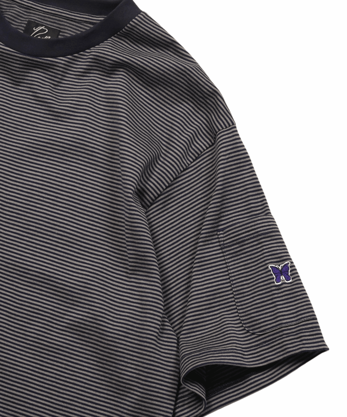 S/S Crew Neck Tee - Cotton Stripe Jersey Navy/Beige - LIKELIHOOD