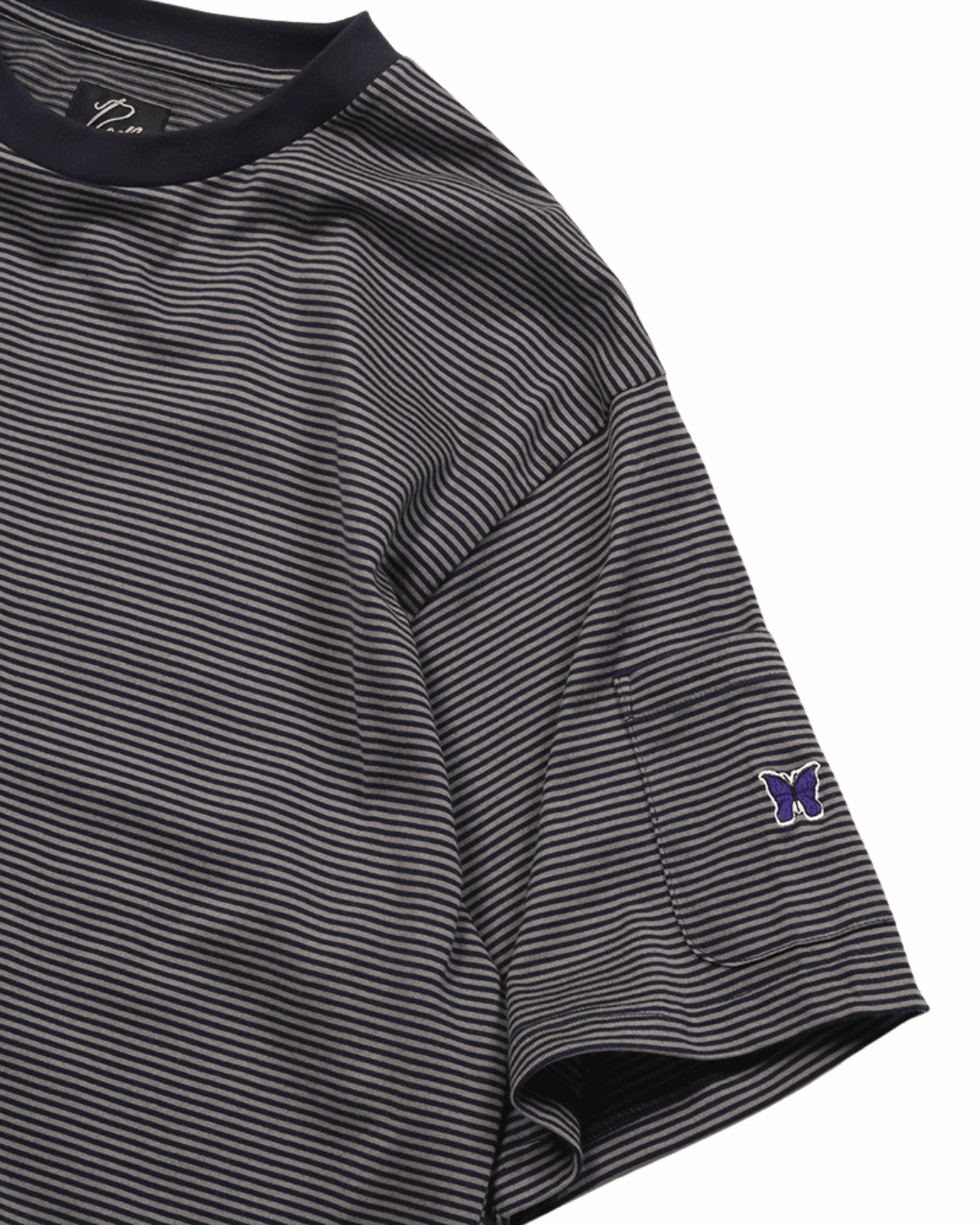S/S Crew Neck Tee - Cotton Stripe Jersey Navy/Beige - LIKELIHOOD