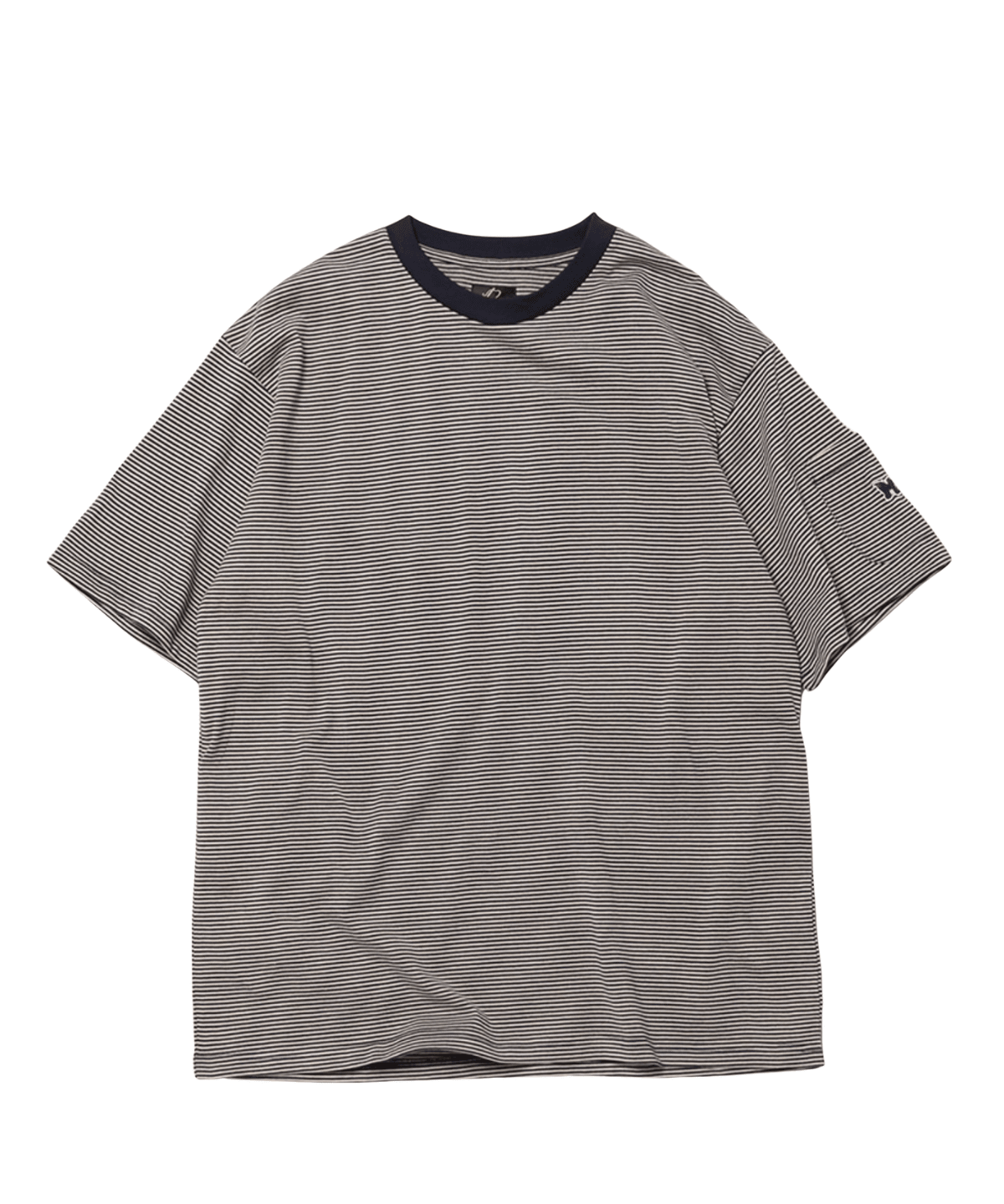 S/S Crew Neck Tee - Cotton Stripe Jersey Navy/Beige - LIKELIHOOD