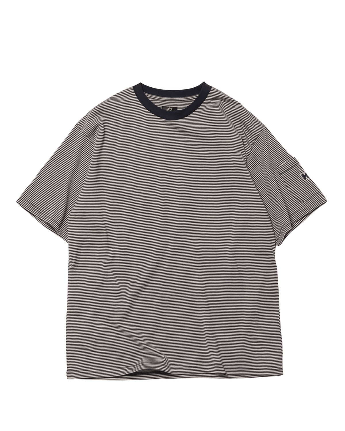S/S Crew Neck Tee - Cotton Stripe Jersey Navy/Beige - LIKELIHOOD