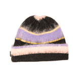 Striped Mohair Beanie Black - LIKELIHOOD