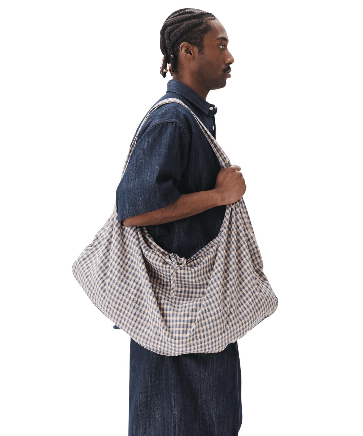 Three - way Checkered Bag Blue - LIKELIHOOD