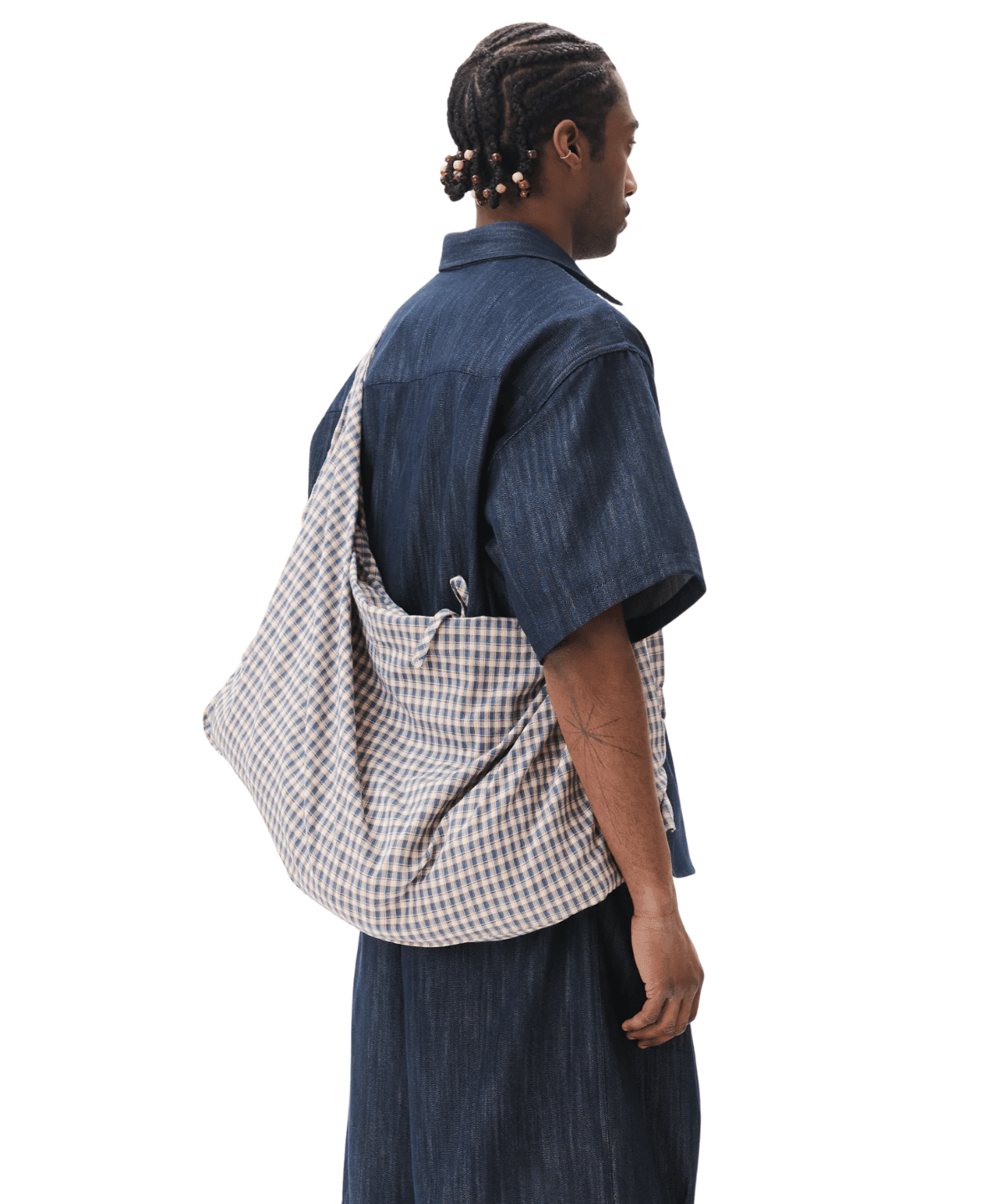 Three - way Checkered Bag Blue - LIKELIHOOD