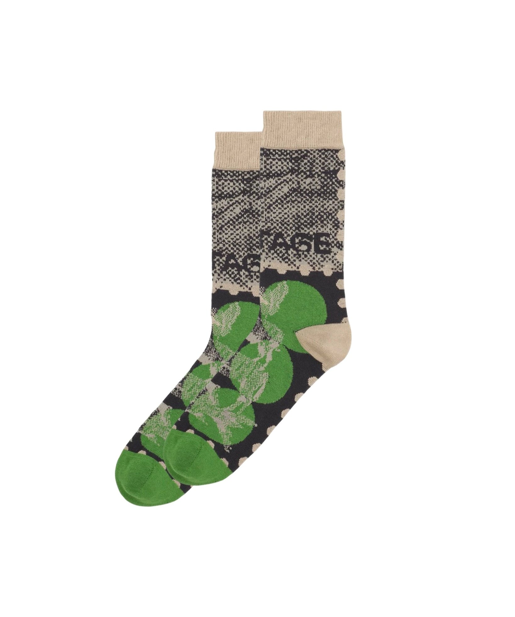 Tower Sock Postage Green Dots - LIKELIHOOD