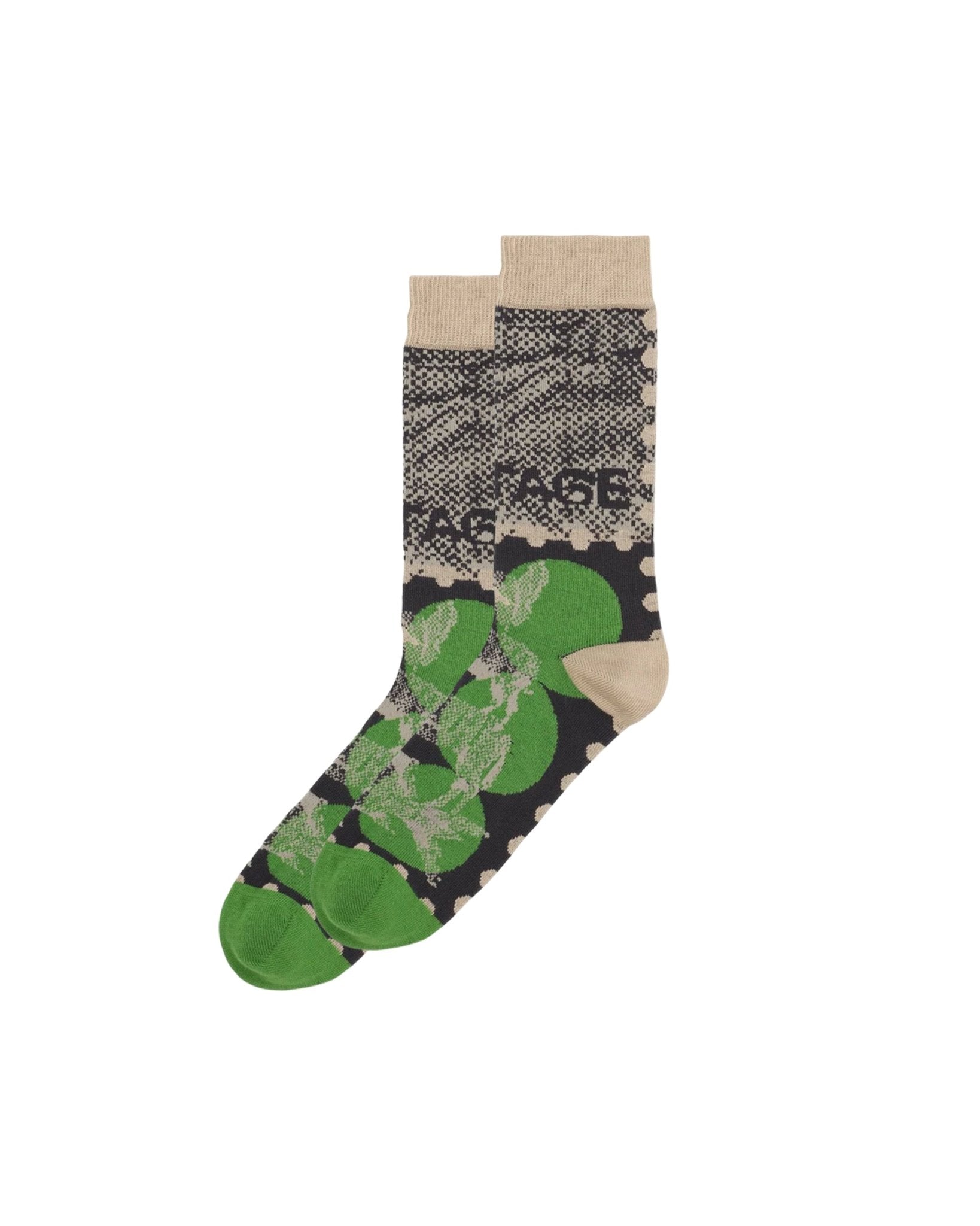 Tower Sock Postage Green Dots - LIKELIHOOD