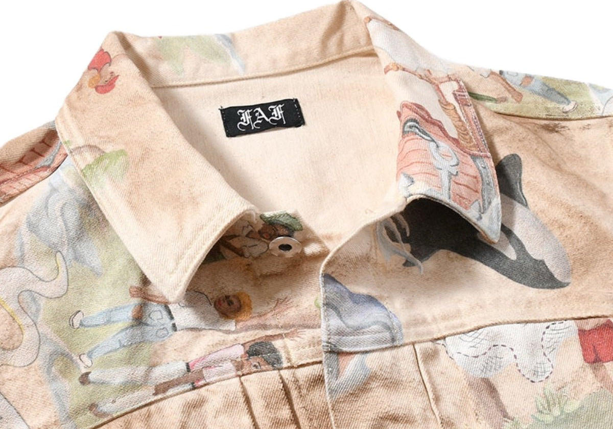 Type 2.5 Dirt Denim Jacket Print Island - LIKELIHOOD