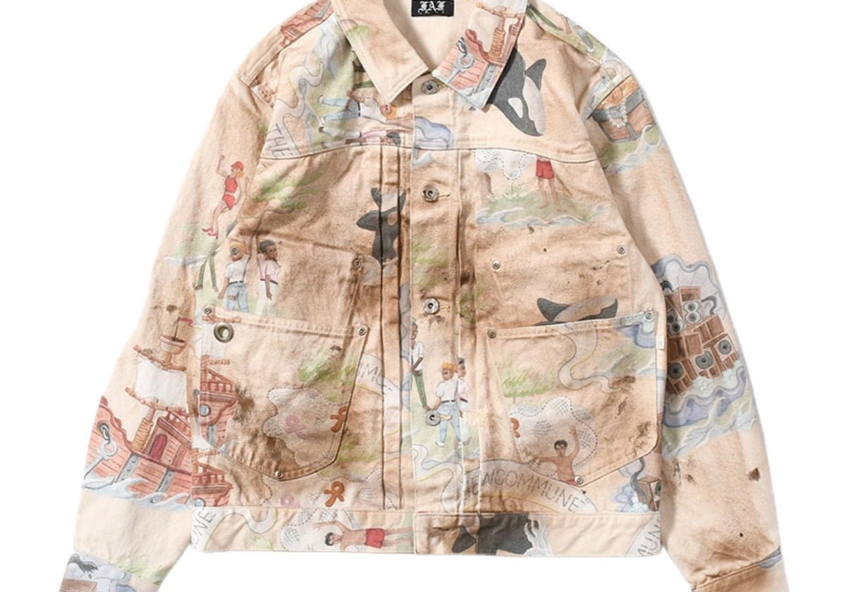 Type 2.5 Dirt Denim Jacket Print Island - LIKELIHOOD