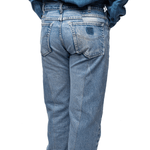 Upcycled Double Knee Pant Blue Denim - LIKELIHOOD