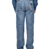 Upcycled Double Knee Pant Blue Denim - LIKELIHOOD