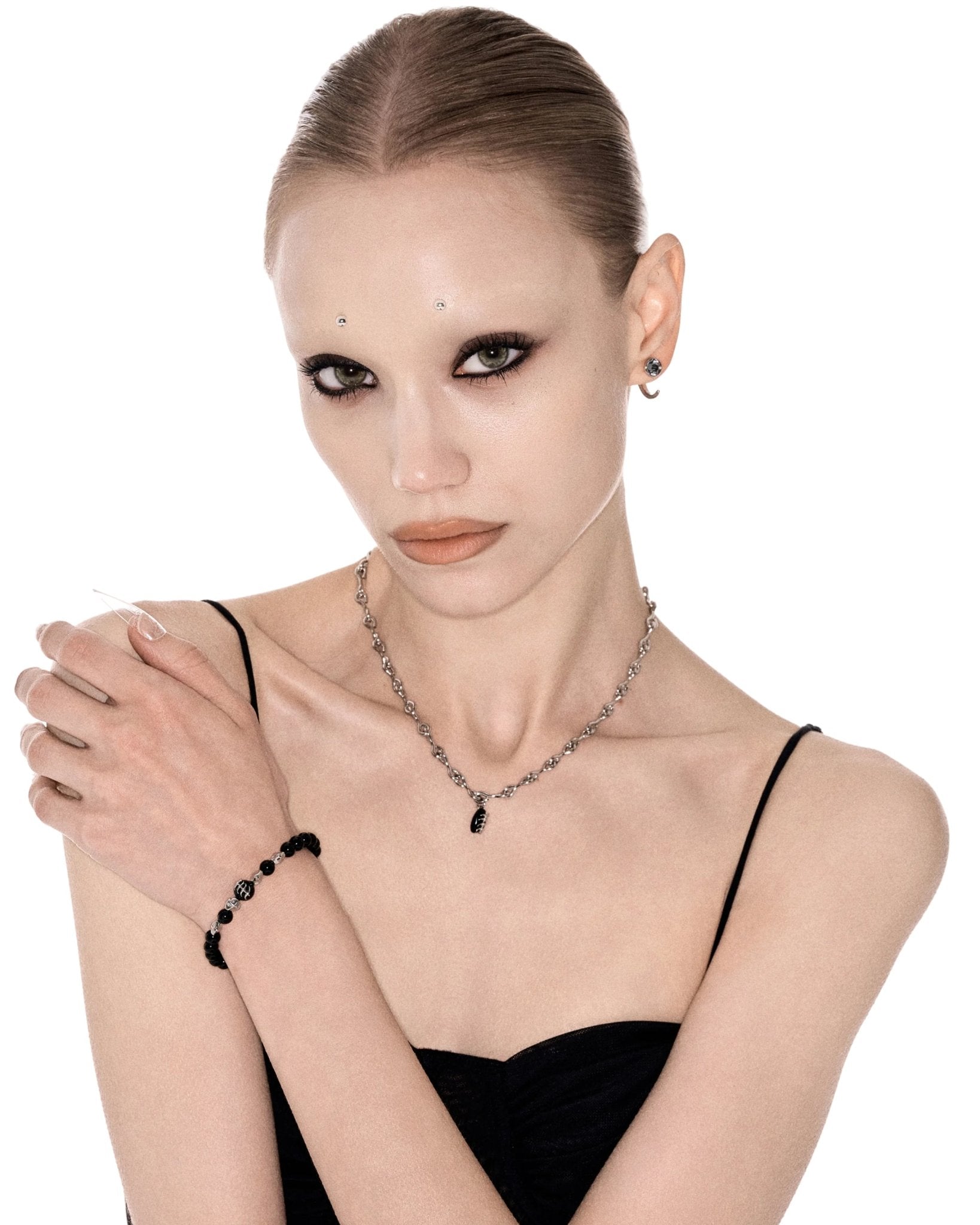 Vertebra Shard Necklace Black - LIKELIHOOD