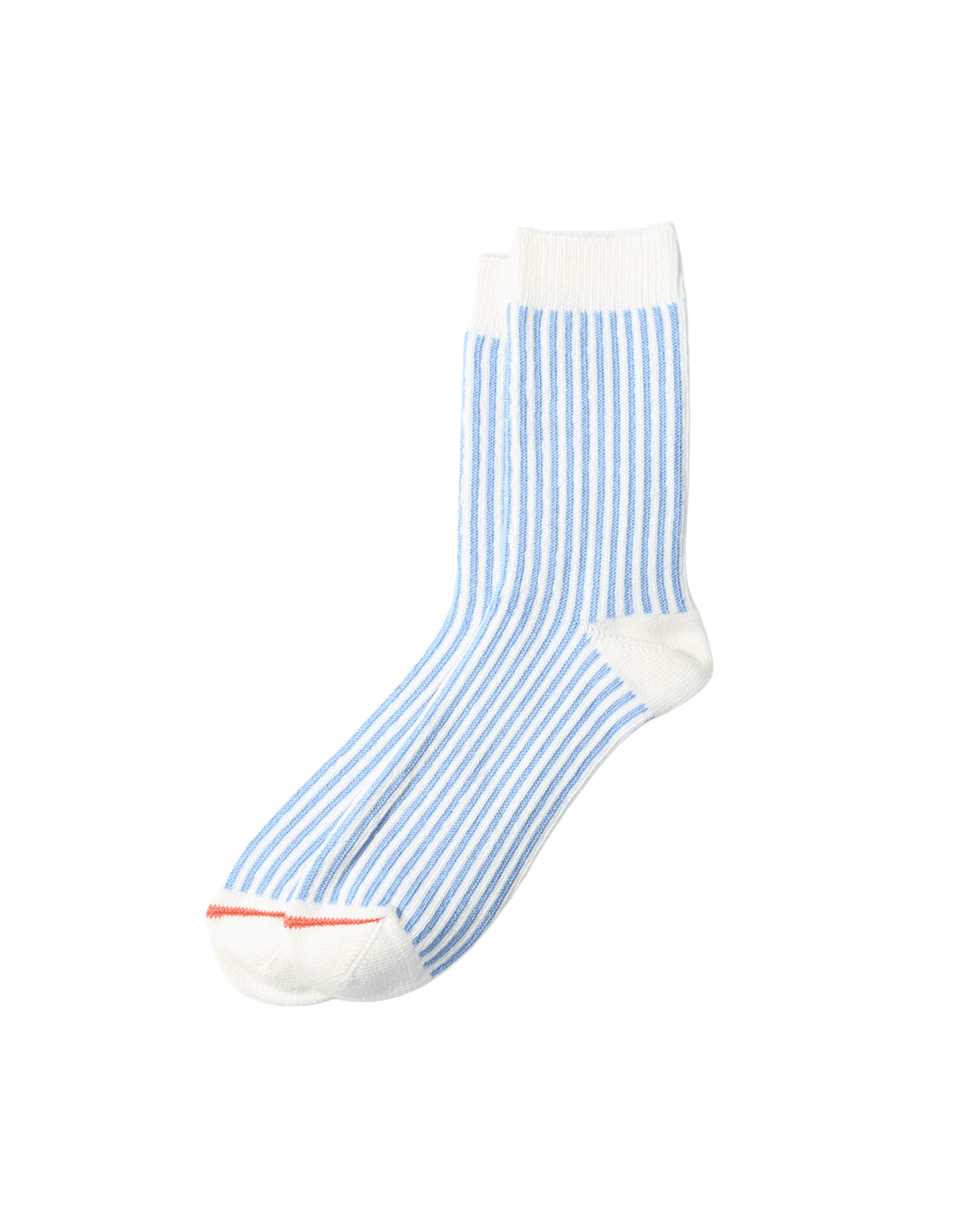 Vertical Stripe Crew Socks White/Light Blue - LIKELIHOOD