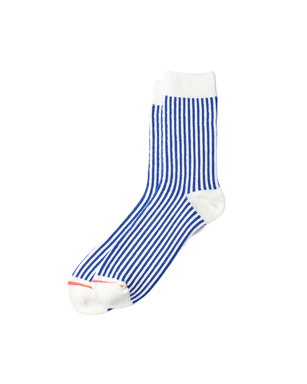 Vertical Stripe Crew Socks White/Royal - LIKELIHOOD