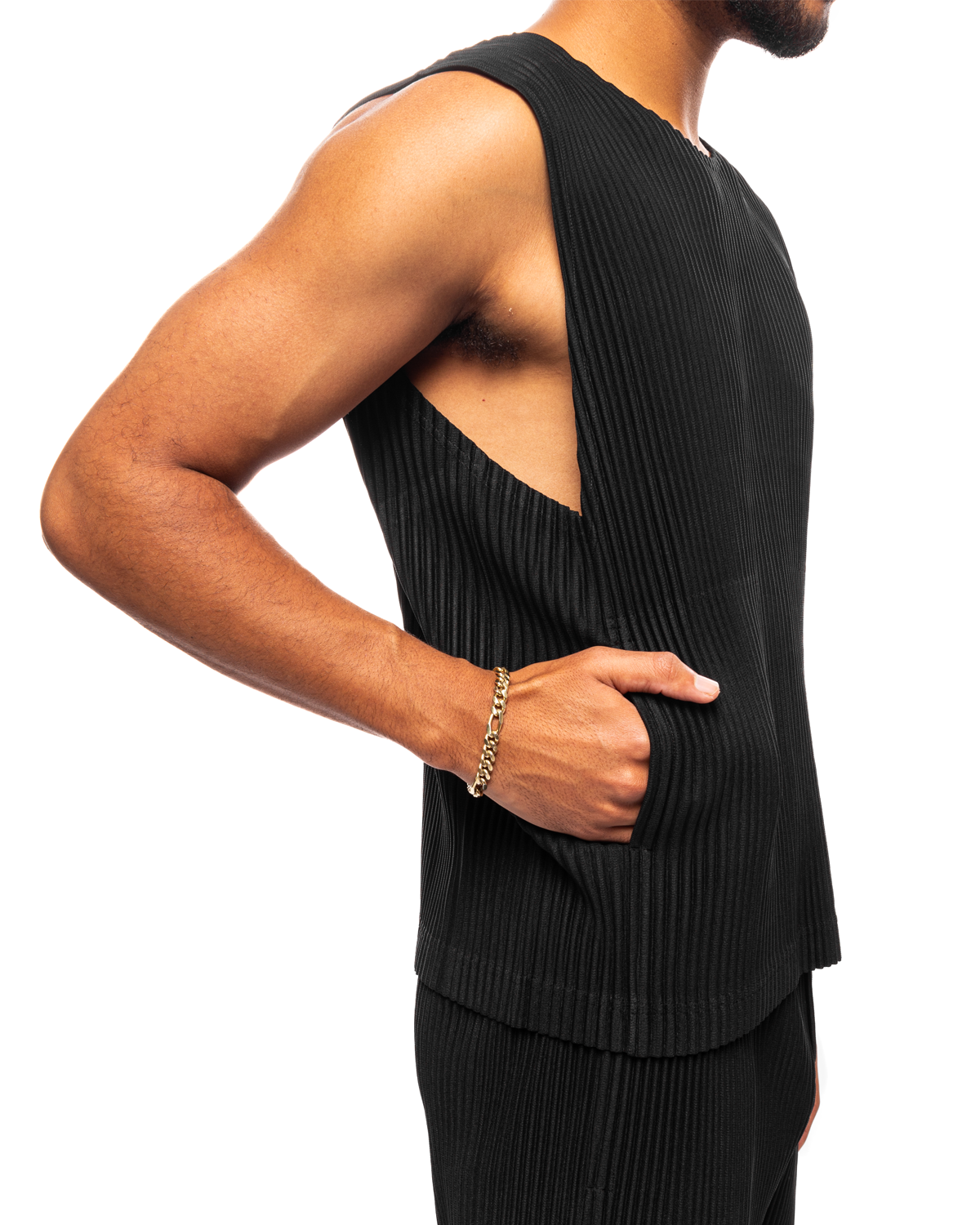 Tailored Pleats 2 Vest Black (no.15)