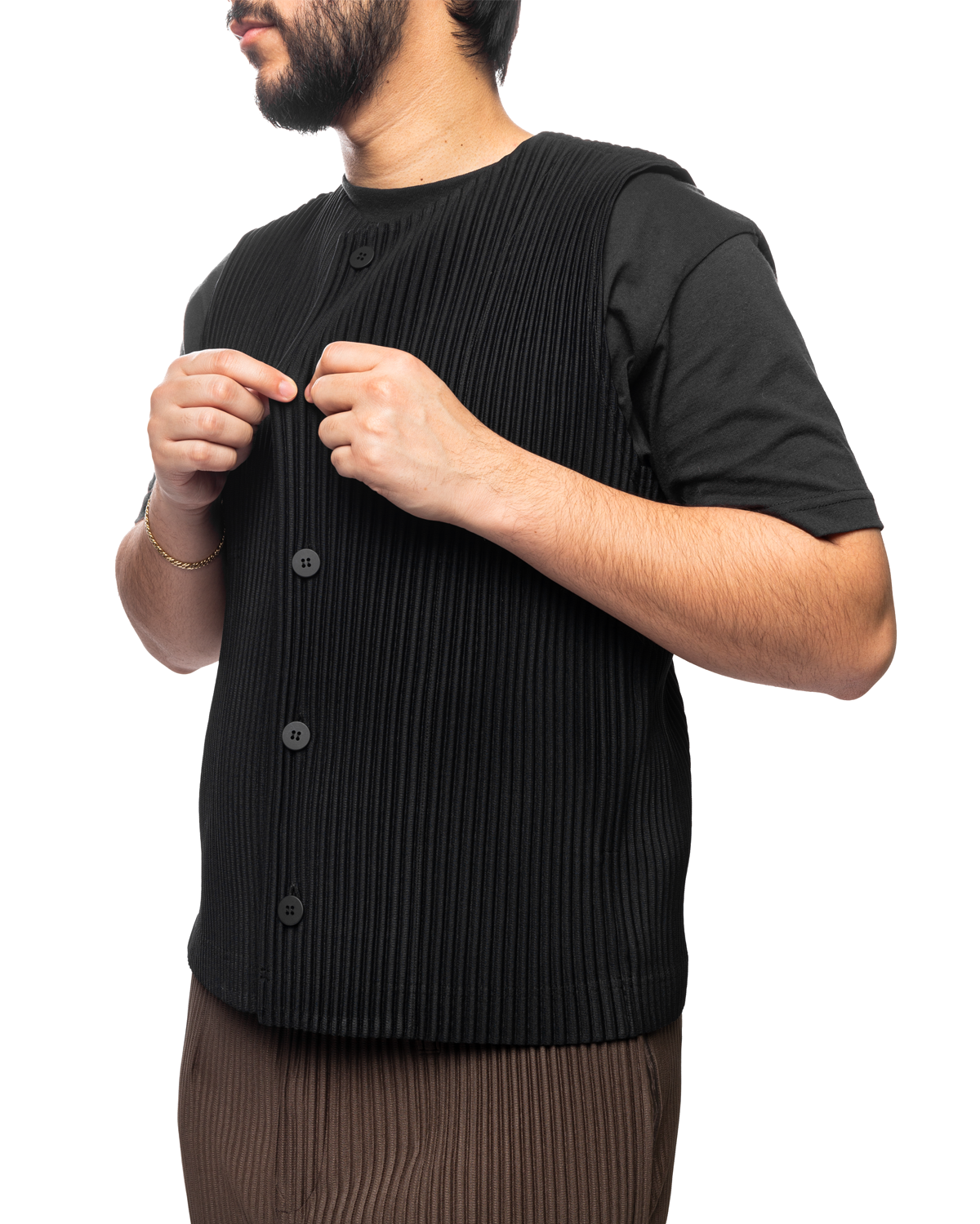 Tailored Pleats 1 Vest Black (no.15)