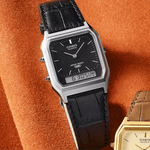 Vintage Black Leather Watch AQ230EL-1A - LIKELIHOOD