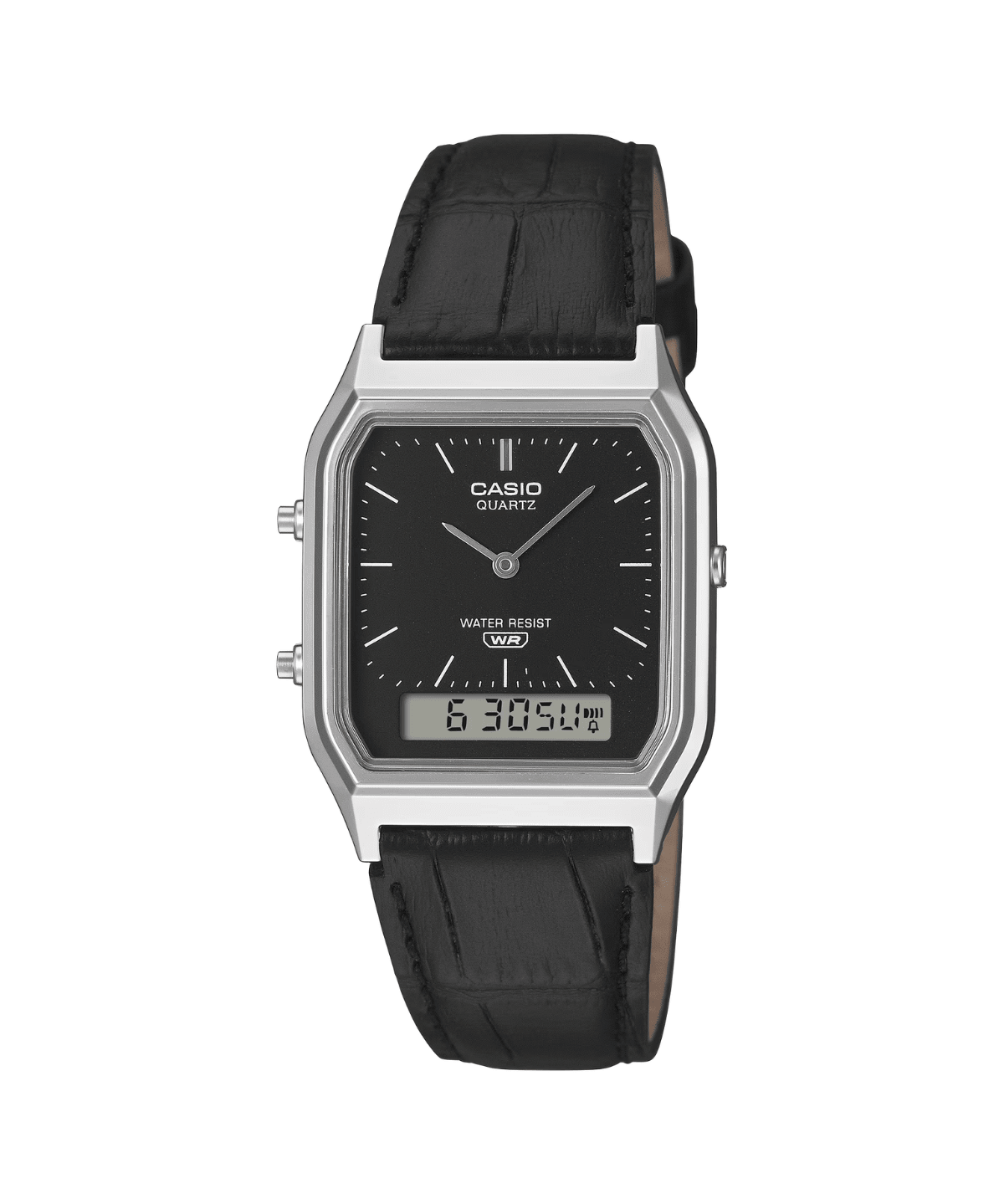 Vintage Black Leather Watch AQ230EL-1A - LIKELIHOOD