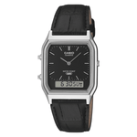 Vintage Black Leather Watch AQ230EL-1A - LIKELIHOOD
