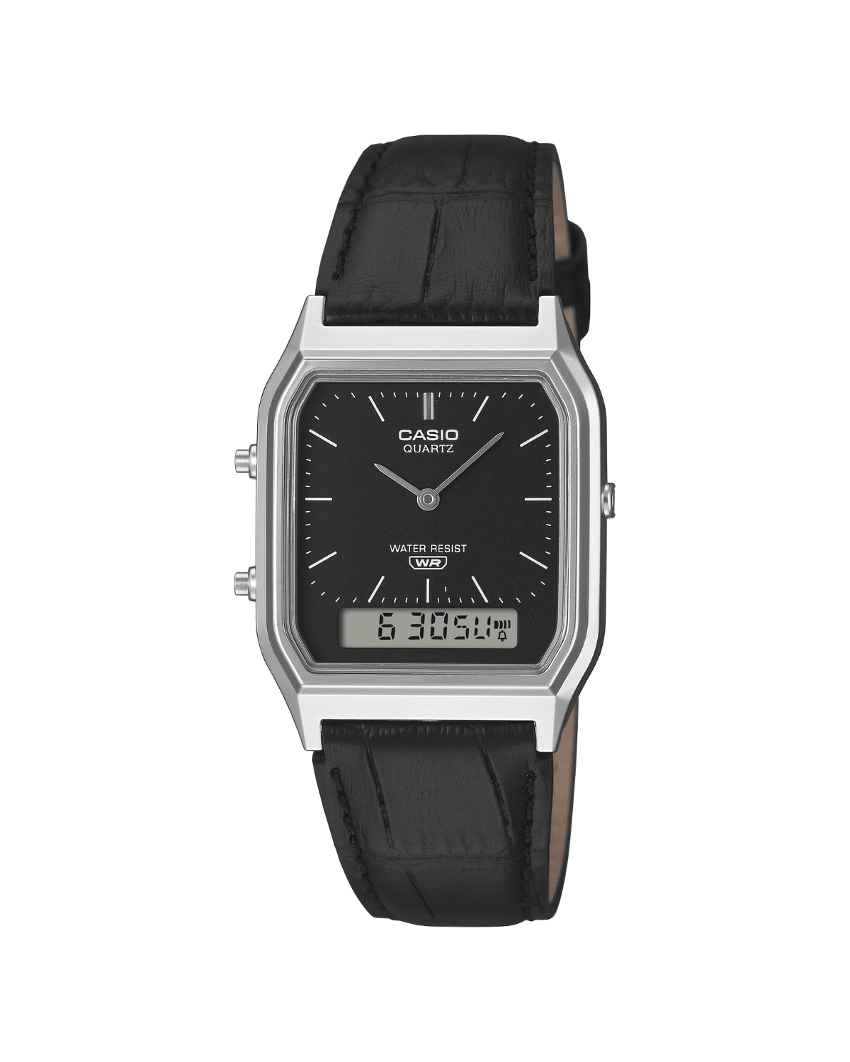 Vintage Black Leather Watch AQ230EL-1A - LIKELIHOOD