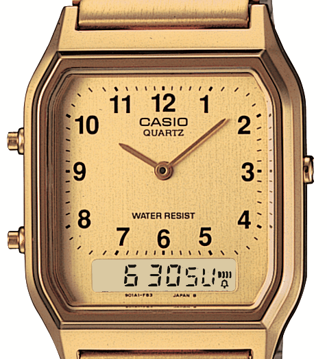 Vintage Gold Analog Digital Watch AQ230GA - 9BVT - LIKELIHOOD