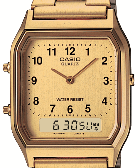 Vintage Gold Analog Digital Watch AQ230GA - 9BVT - LIKELIHOOD