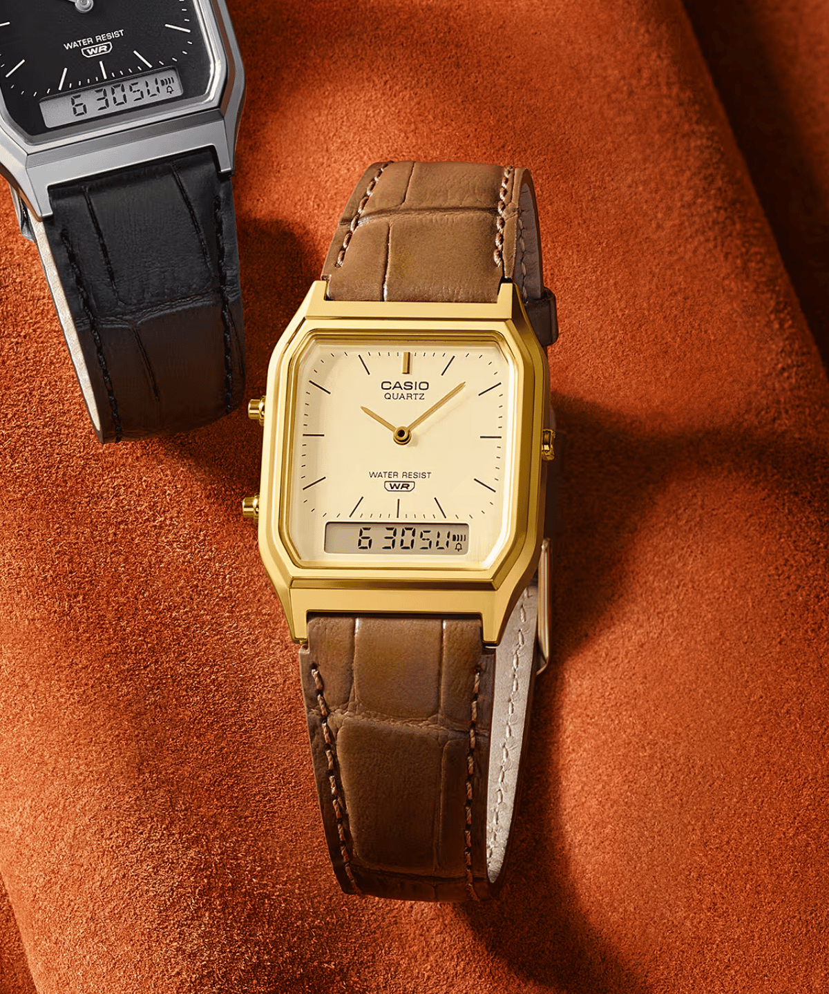 Vintage Gold Leather Watch AQ230EGL-9A - LIKELIHOOD